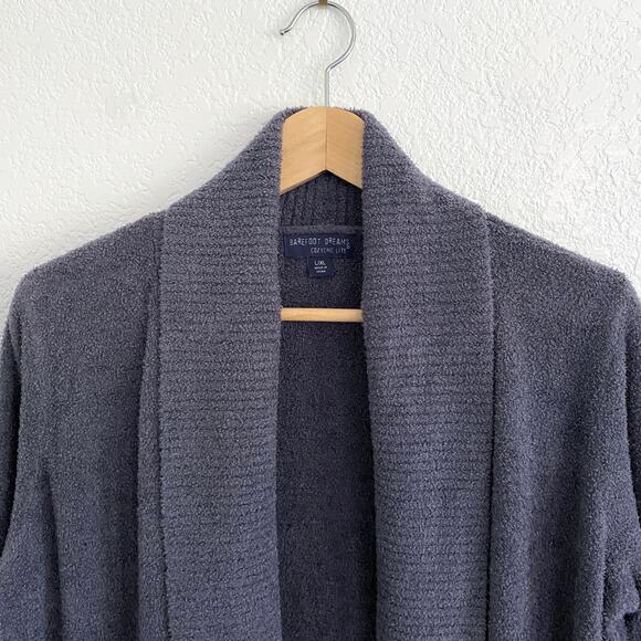 Barefoot Dreams Cozychic Lite Circle Cardigan Gray L/XL Soft Open Front Sweater - Picture 3 of 10
